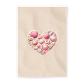 Seashell Heart Photographic Print, Beach Decor Art, Coastal Wall Art, Ocean Lover Gift, Seashell Art Print, Beach House Art Print - Tawshia